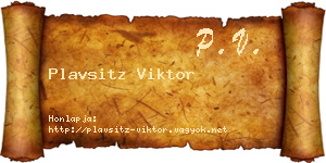 Plavsitz Viktor névjegykártya